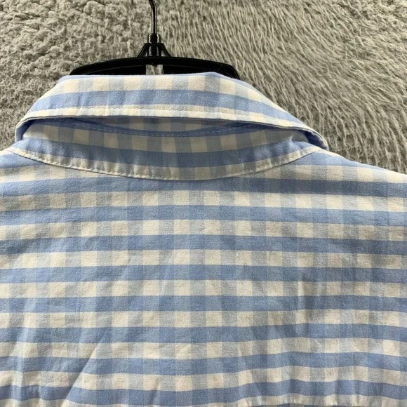 BASIC EDITIONS Shirt Womens 2X Button Up Blouse Top Plaid Long Sleeve Blue* - Picture 15 of 16